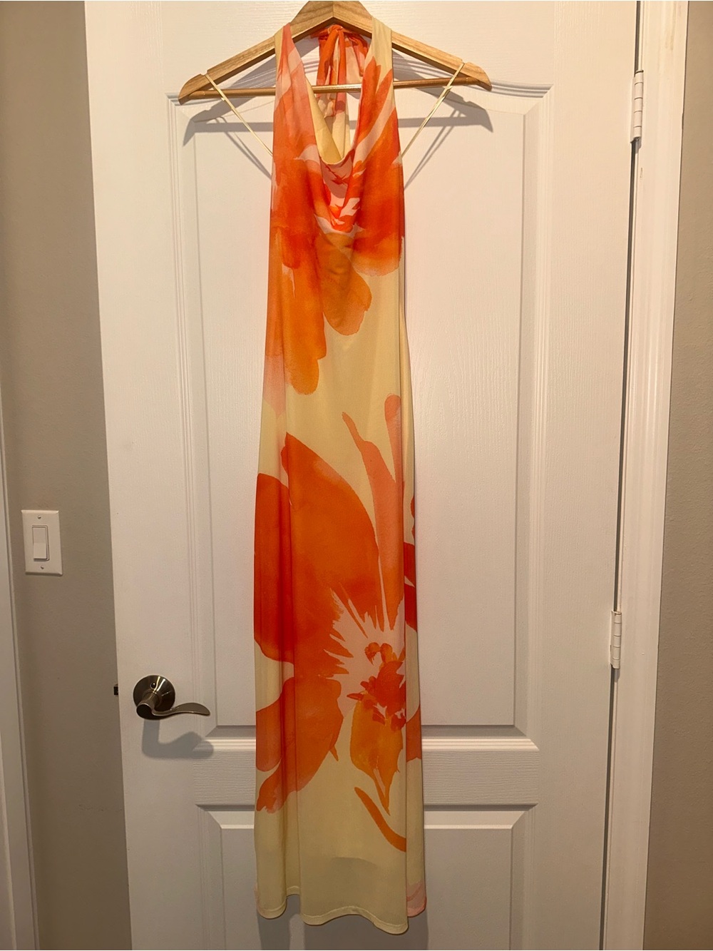 Sincerely Jules Orange Floral Halter Maxi Dress